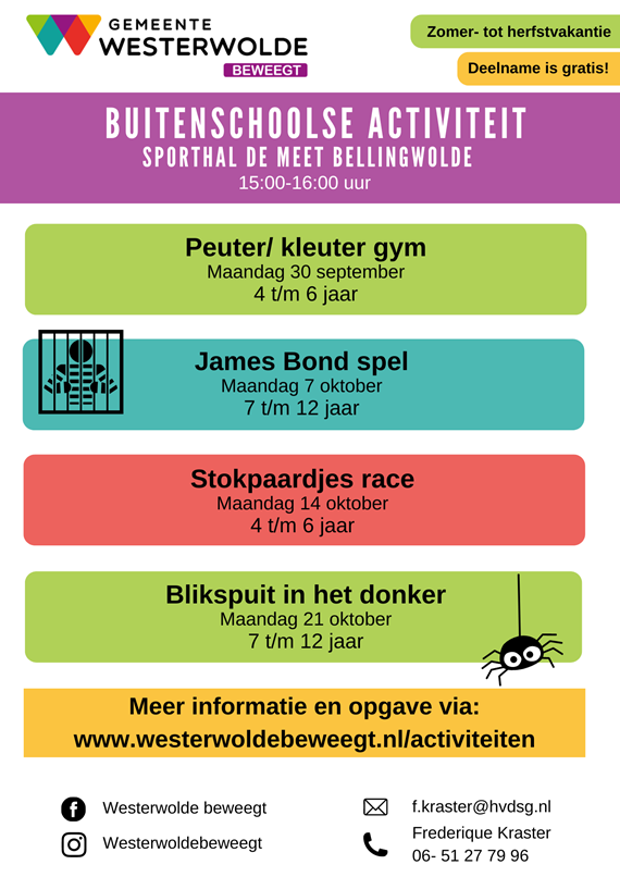 Flyer zomer tot herfstvakantie BW 